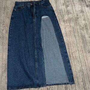 Pretty Little Thing Tall Denim Maxi Skirt